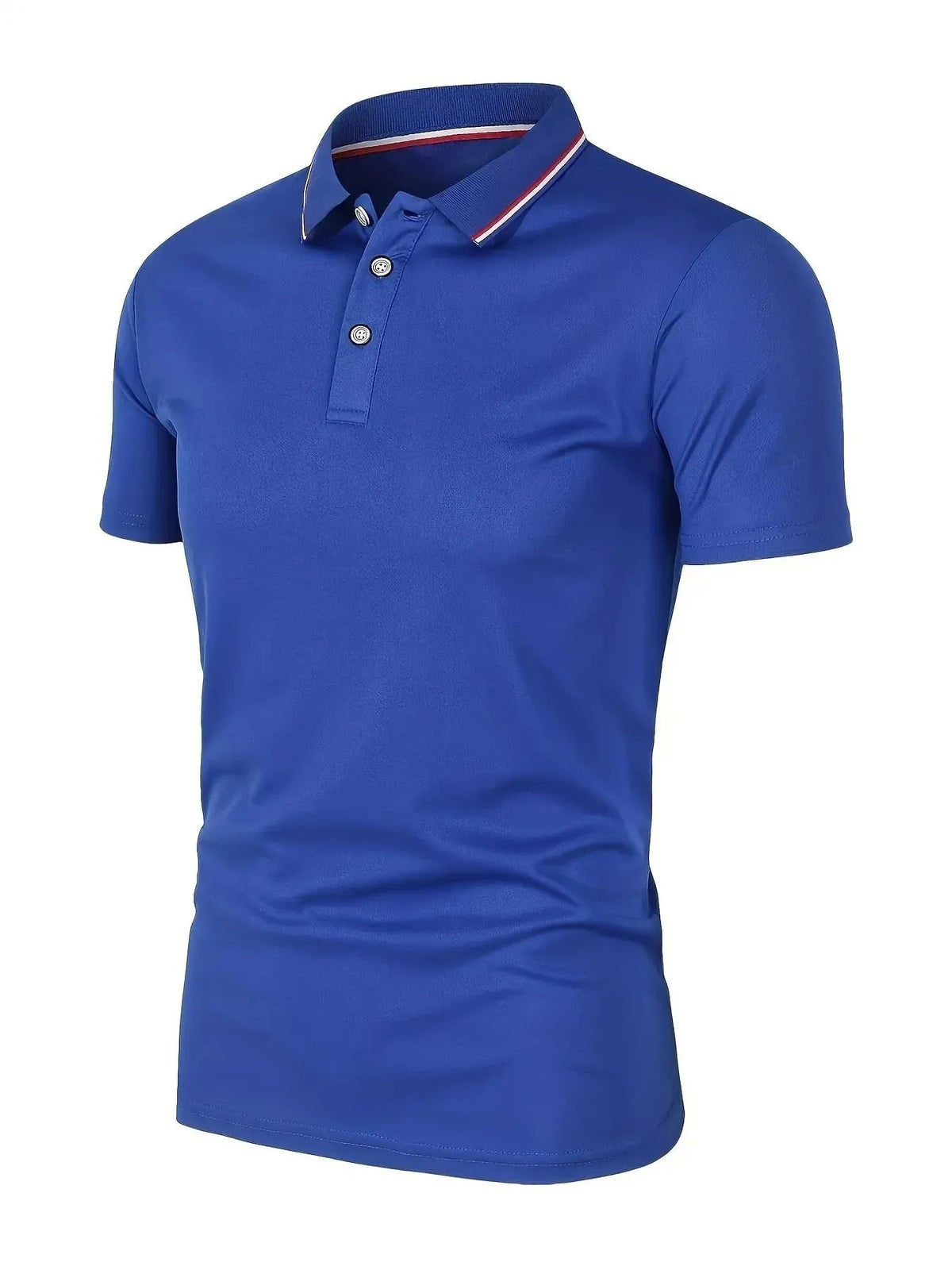 Men's Breathable Short-Sleeve Polo Shirt with Button Placket