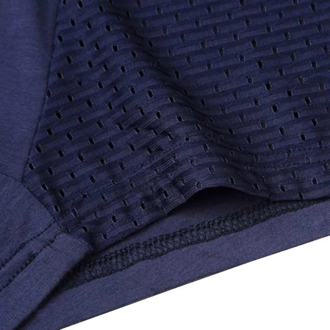 Men's Breathable Viscose Boxer Briefs with Front Mesh Panel