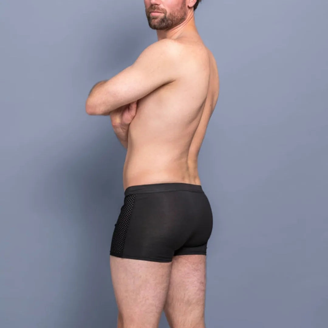 Men's Breathable Viscose Boxer Briefs with Front Mesh Panel