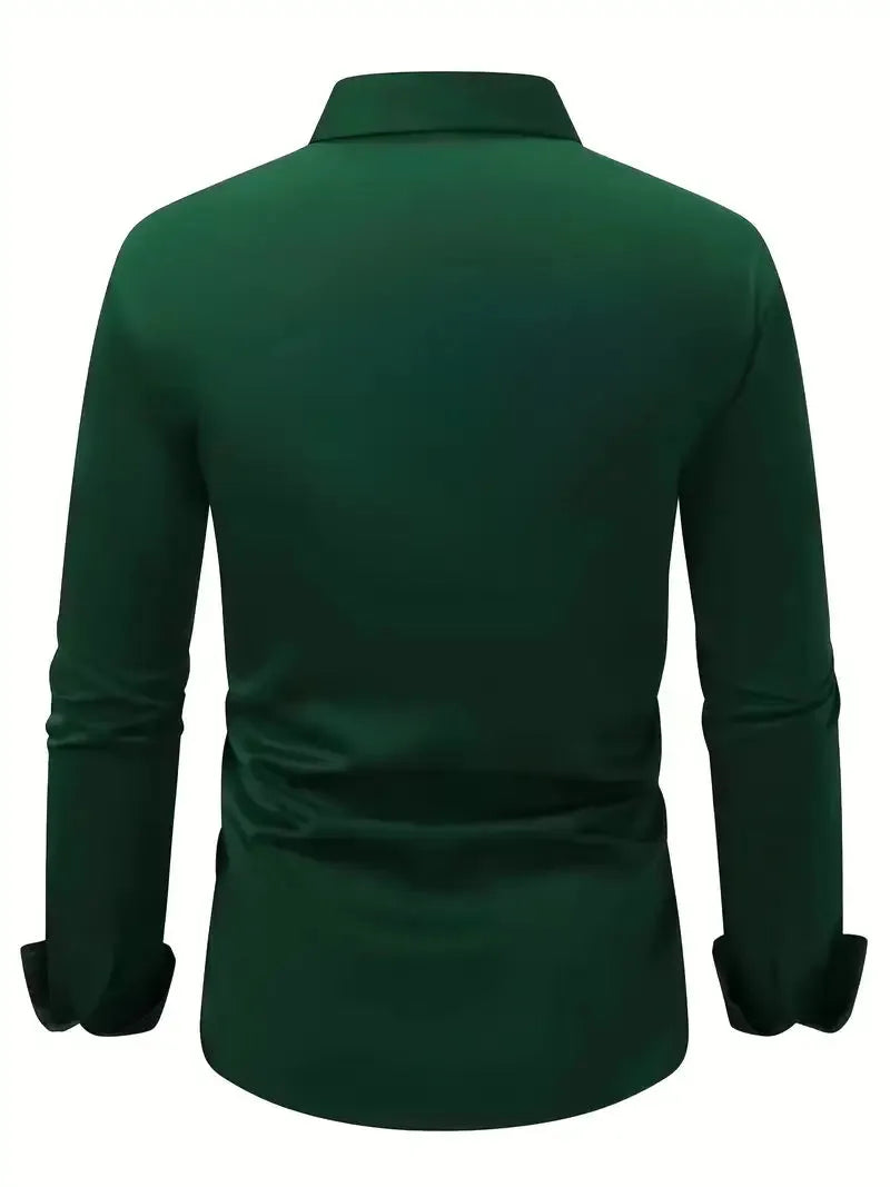 Men's Breathable Wrinkle-Resistant Dress Shirt with Classic Collar