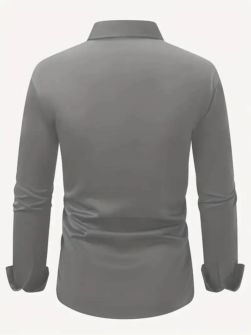 Men's Breathable Wrinkle-Resistant Dress Shirt with Classic Collar