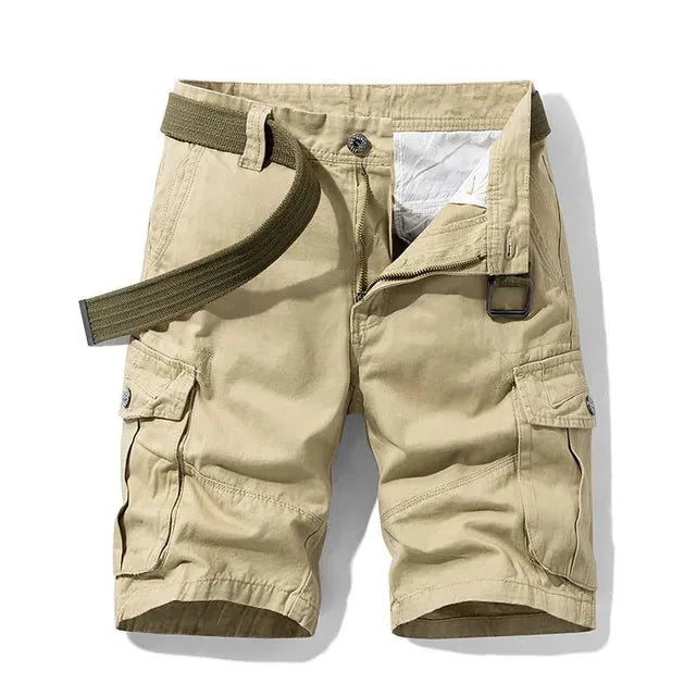 Men's Cargo Shorts with Multi-Pockets and Belt