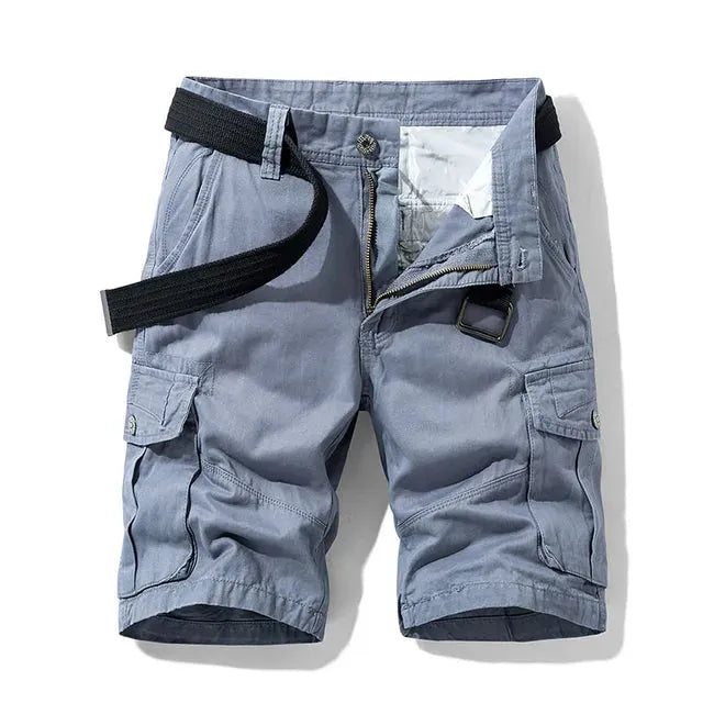 Men's Cargo Shorts with Multi-Pockets and Belt