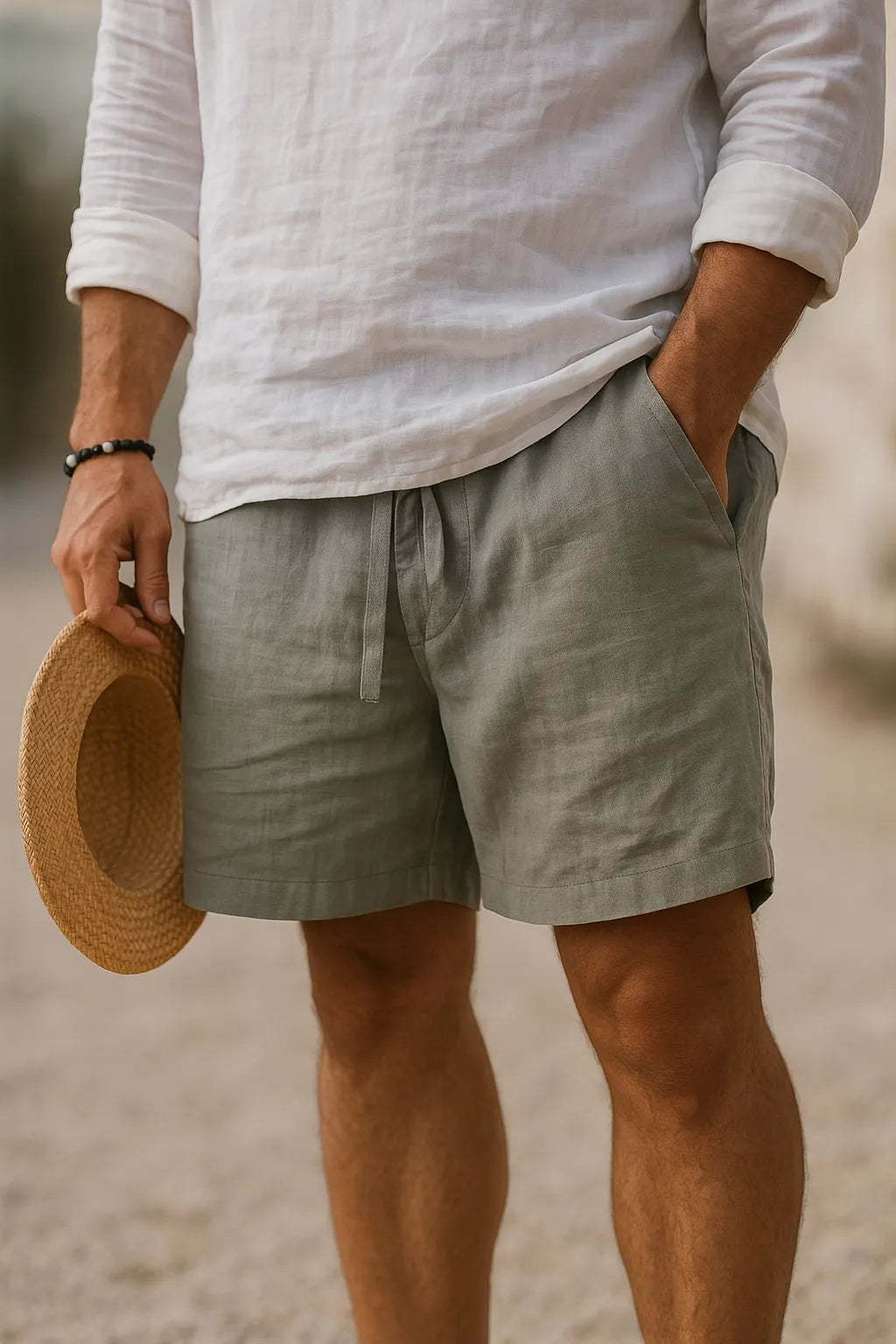 Men's Cotton Linen Shorts with Breathable Fit