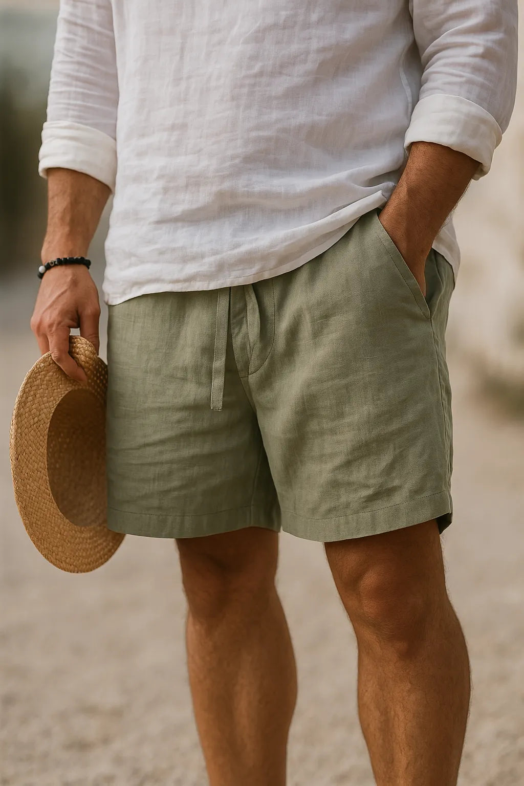 Men's Cotton Linen Shorts with Breathable Fit