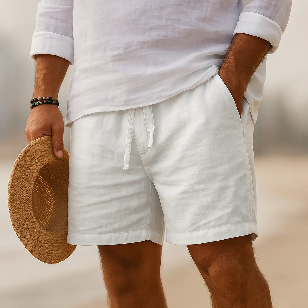 Men's Cotton Linen Shorts with Breathable Fit