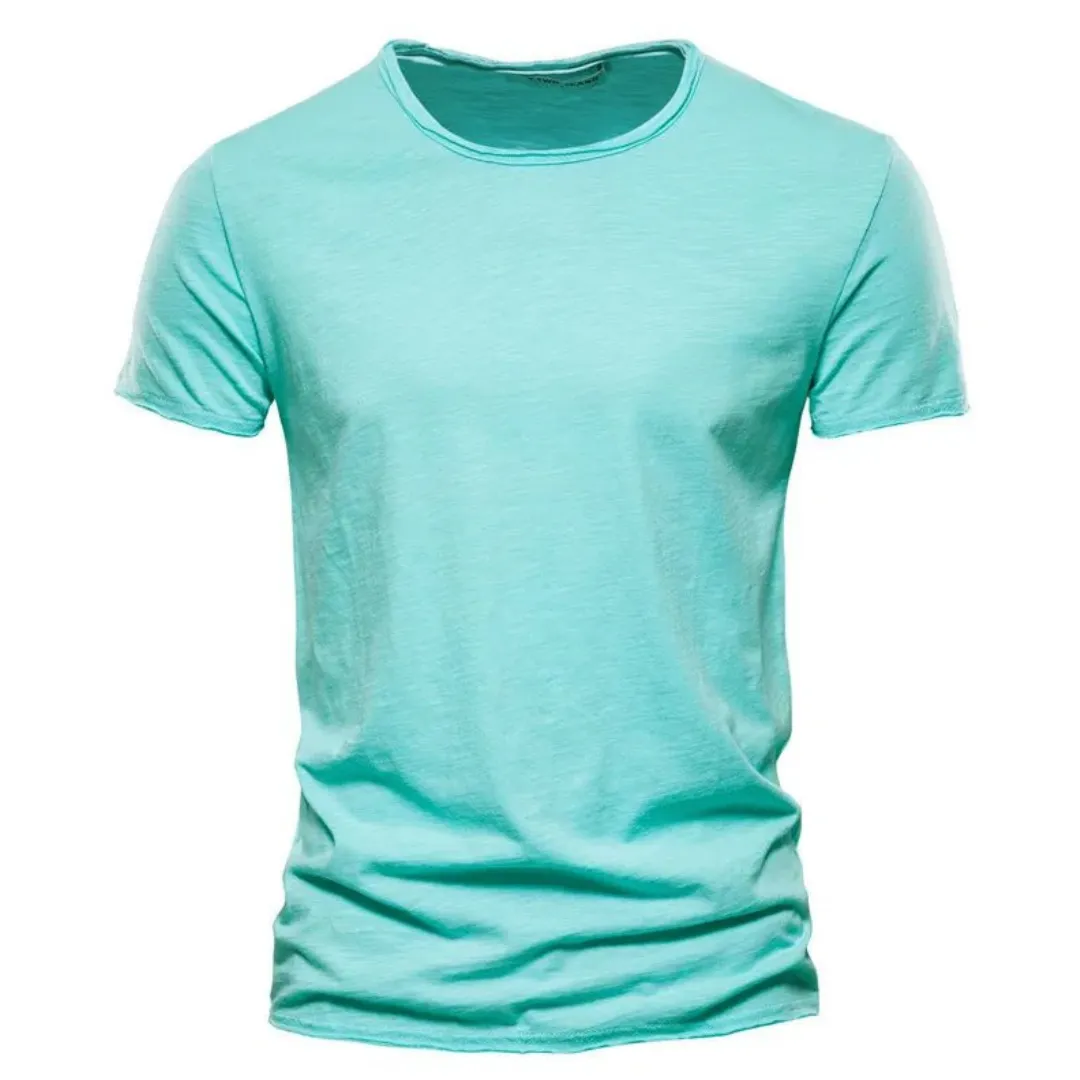 Men's Crewneck Short-Sleeve Slub Texture T-Shirt
