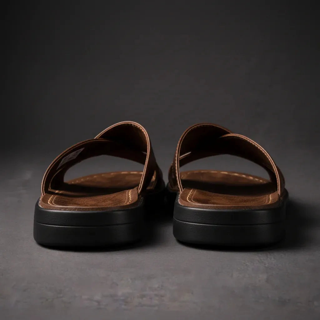 Men's Cross-Strap Slip-On Sandals