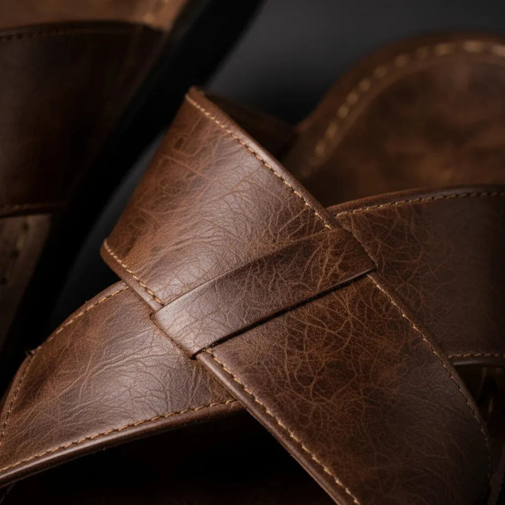 Men's Cross-Strap Slip-On Sandals