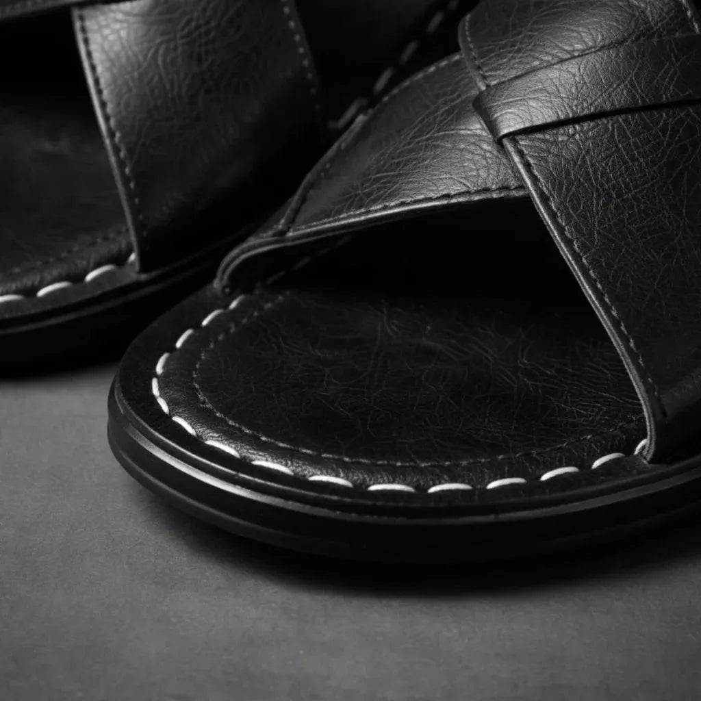 Men's Cross-Strap Slip-On Sandals