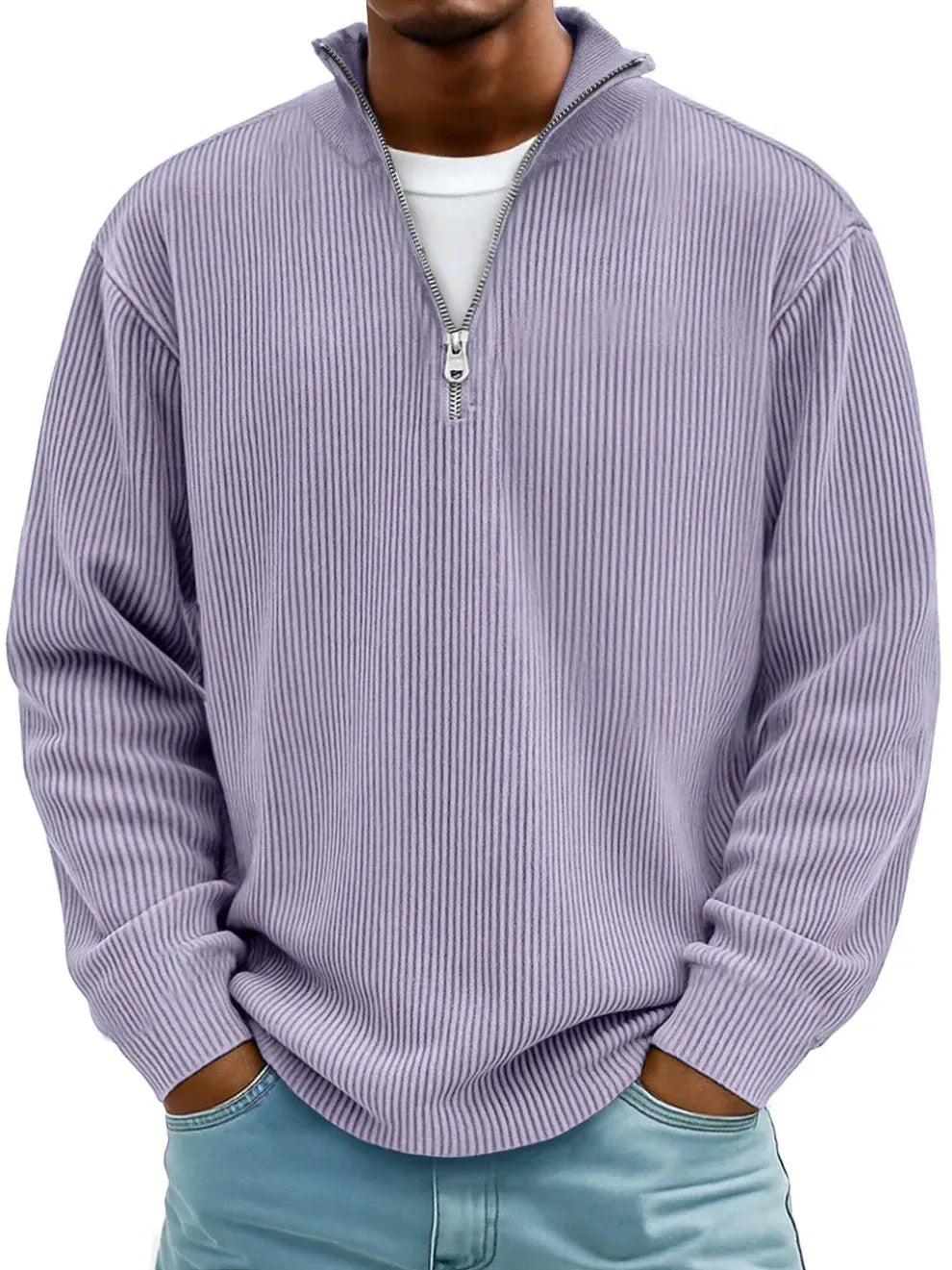 Men's Half-Zip Relaxed-Fit Knit Pullover Sweater