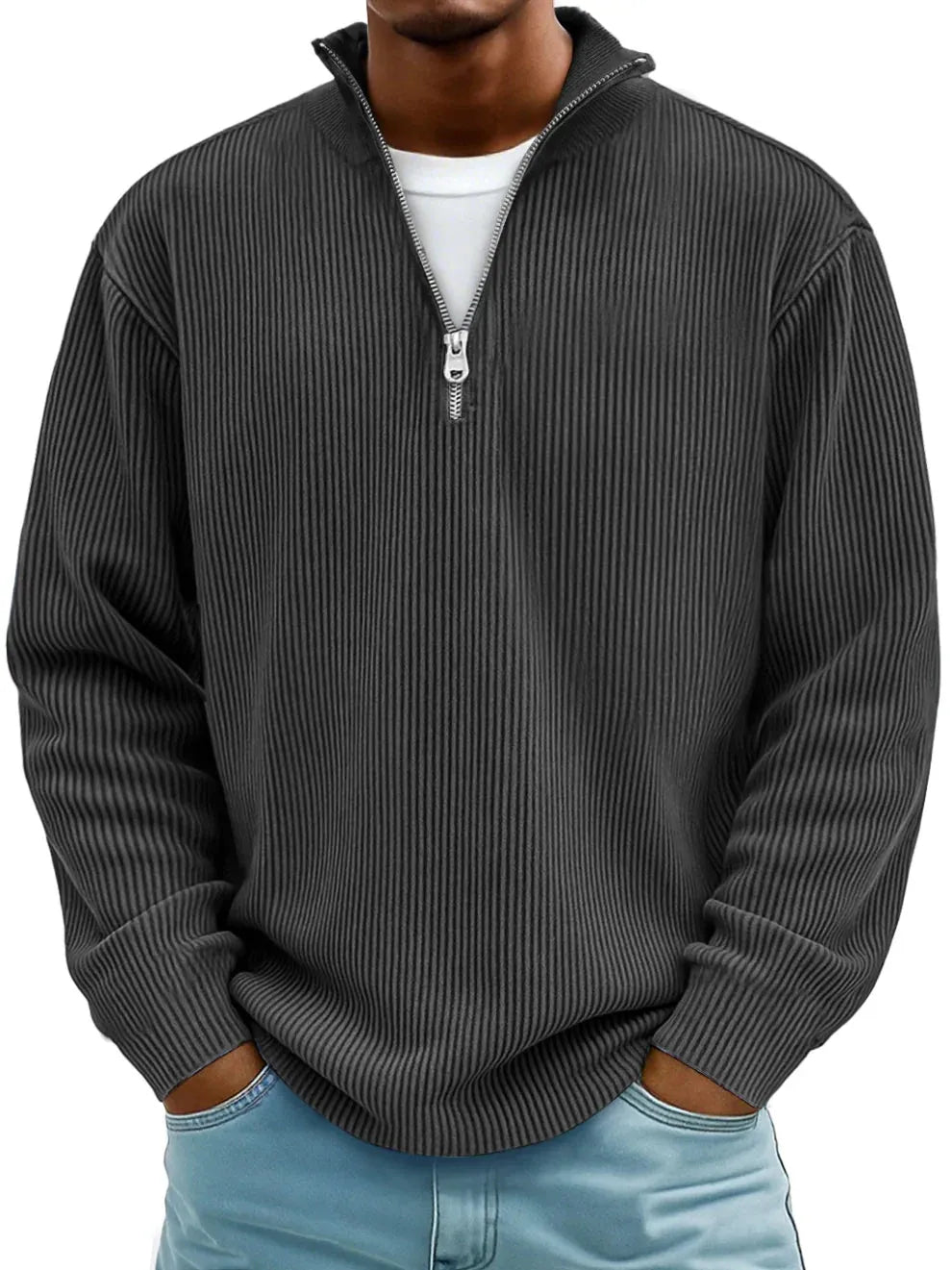 Men's Half-Zip Relaxed-Fit Knit Pullover Sweater