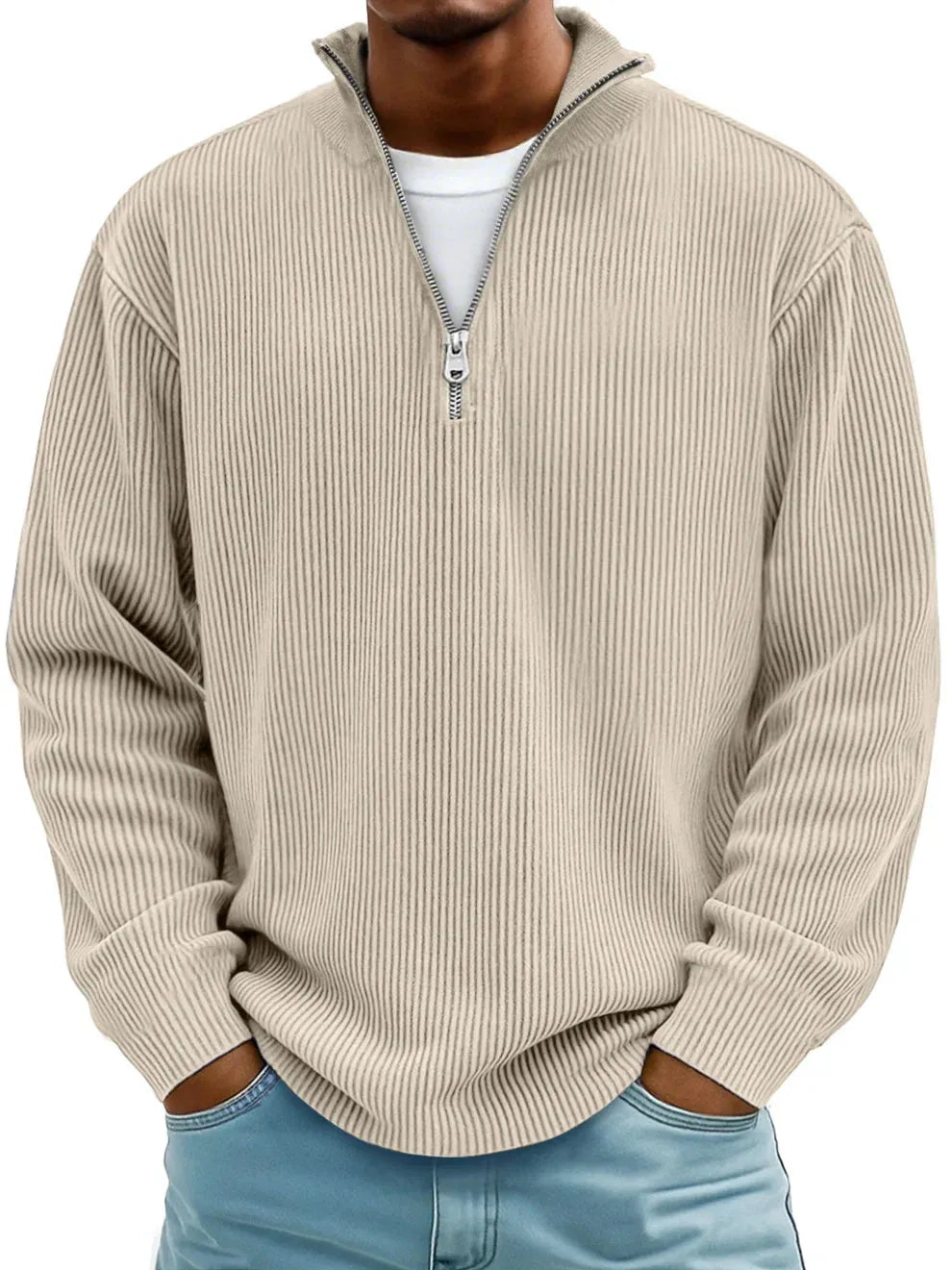 Men's Half-Zip Relaxed-Fit Knit Pullover Sweater