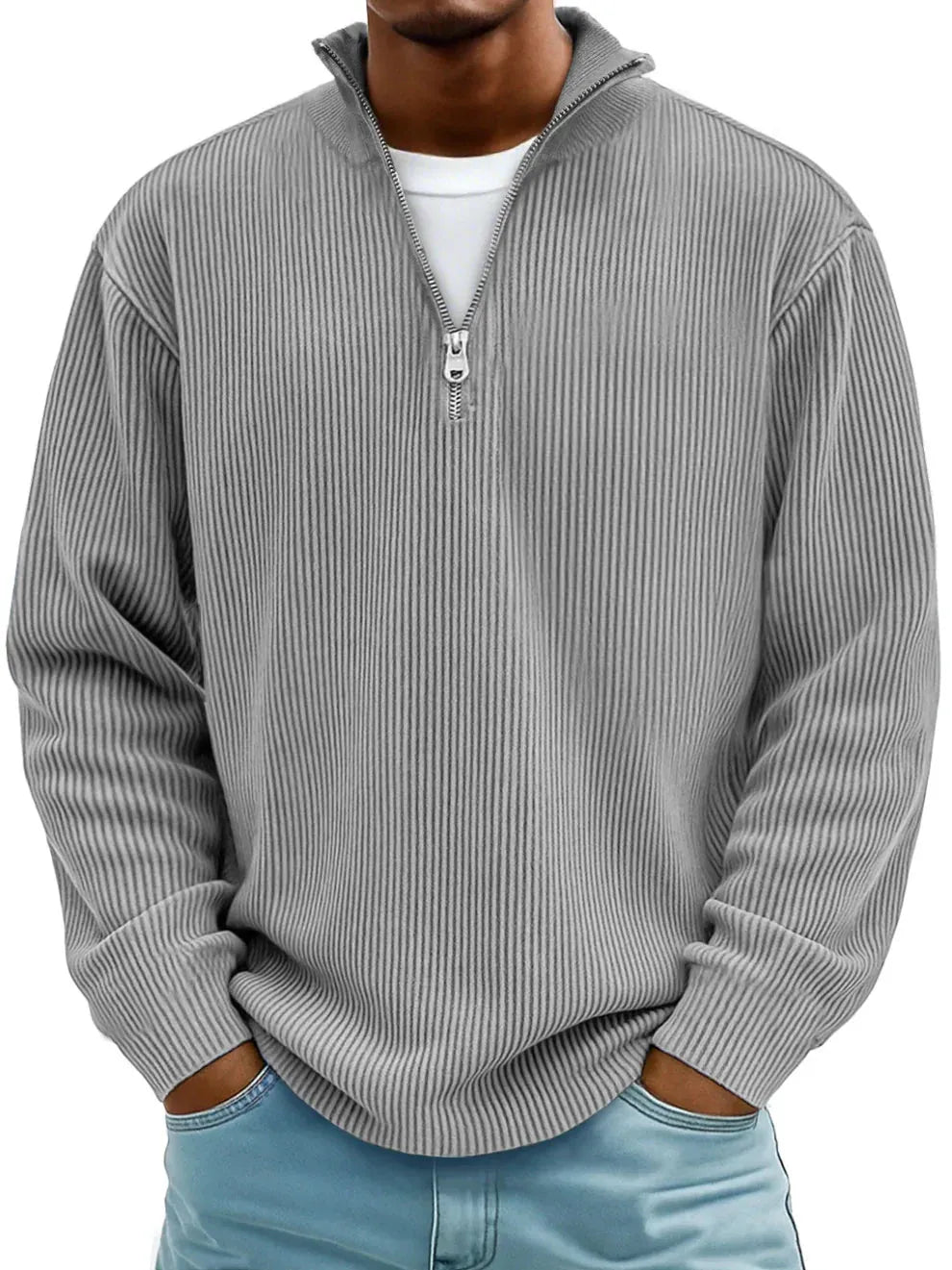 Men's Half-Zip Relaxed-Fit Knit Pullover Sweater