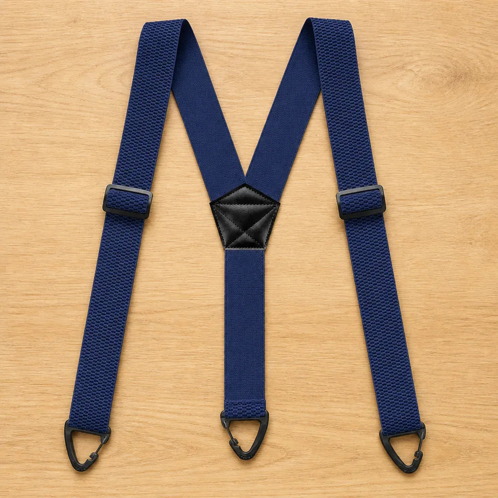 Men's Heavy Duty Elastic Suspenders with 3.8 cm Wide Metal Clips