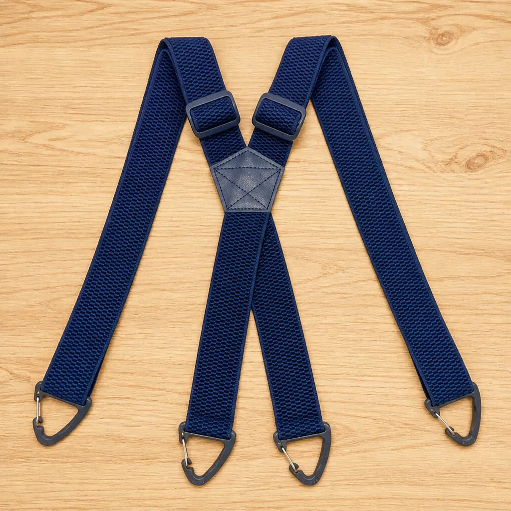 Men's Heavy Duty Elastic Suspenders with 3.8 cm Wide Metal Clips