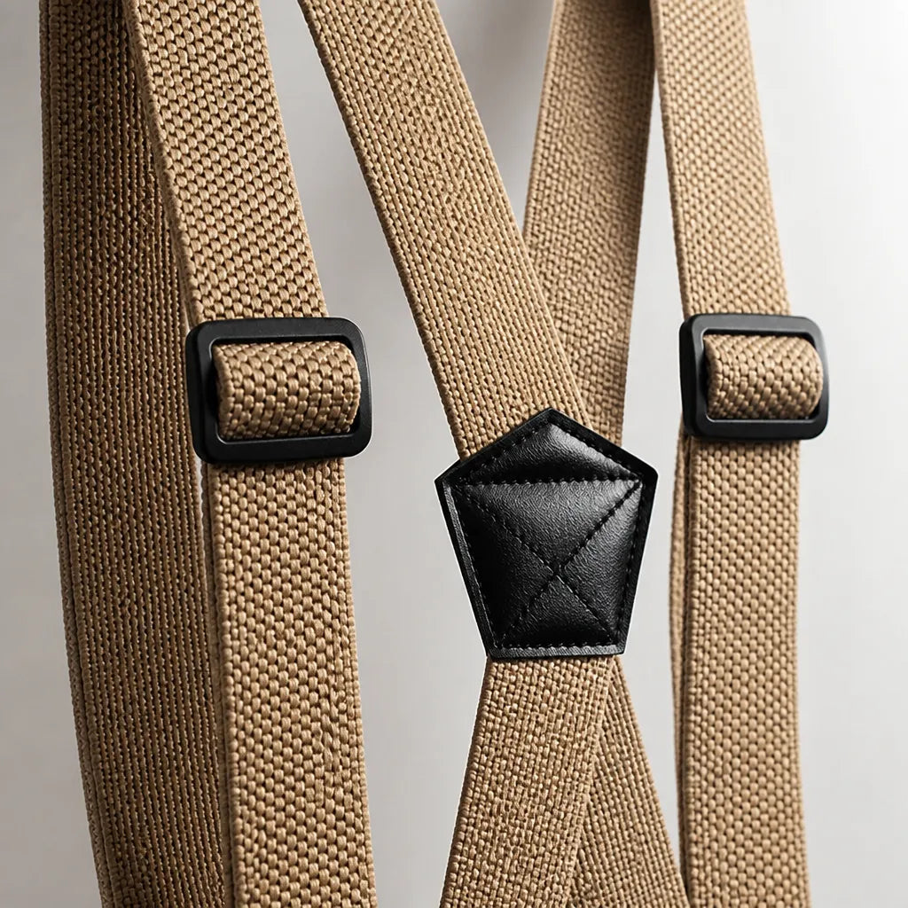Men's Heavy Duty Elastic Suspenders with 3.8 cm Wide Metal Clips