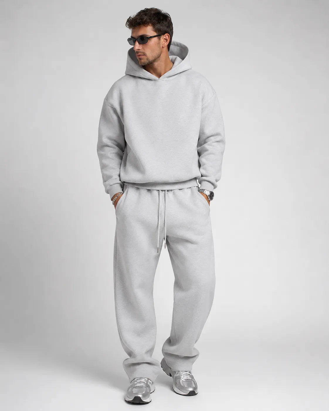 Men's Hoodie and Sweatpants Set with Relaxed Fit