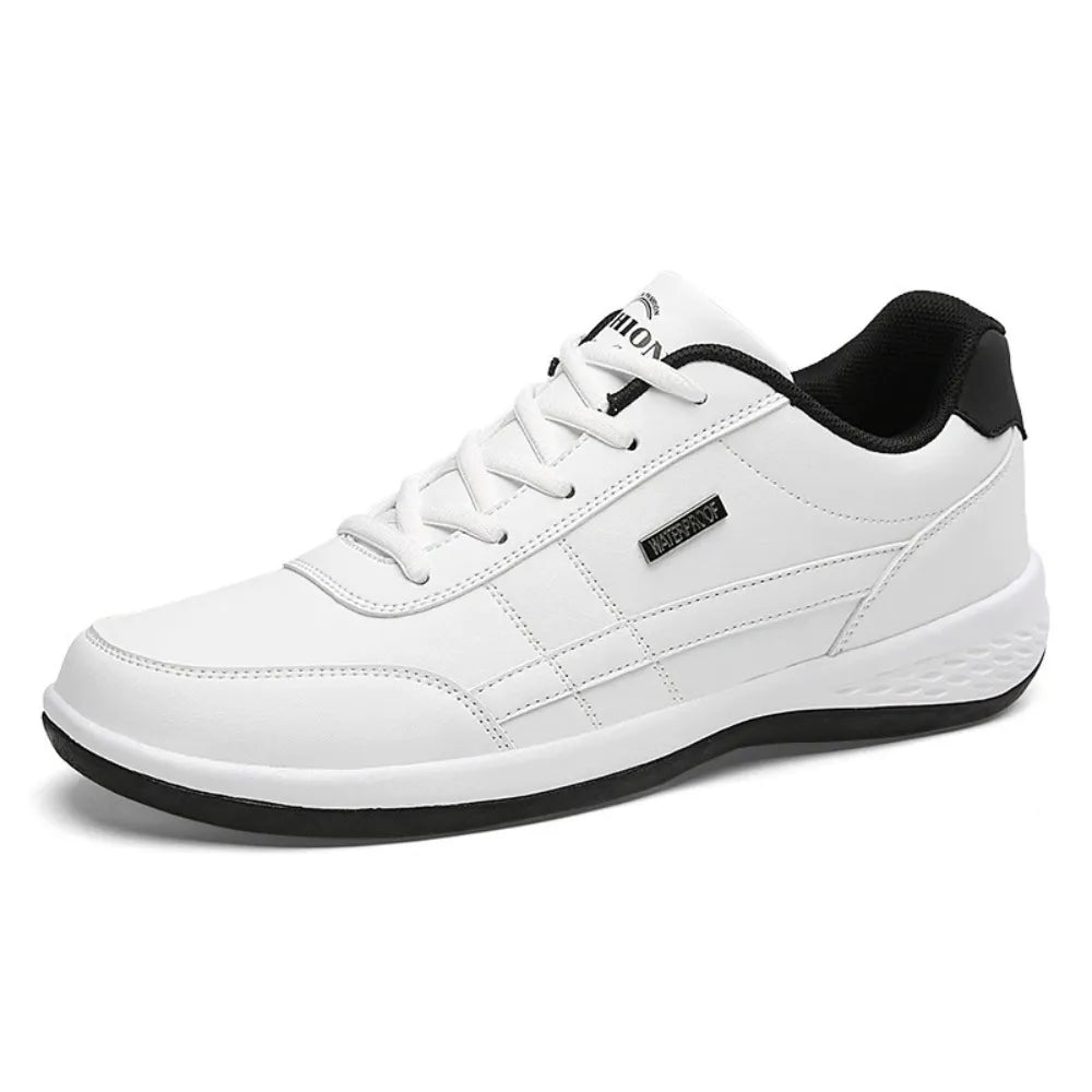 Men's Lace-Up Leather Low-Top Sneakers