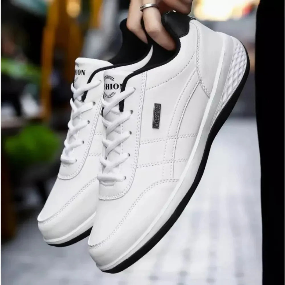 Men's Lace-Up Leather Low-Top Sneakers