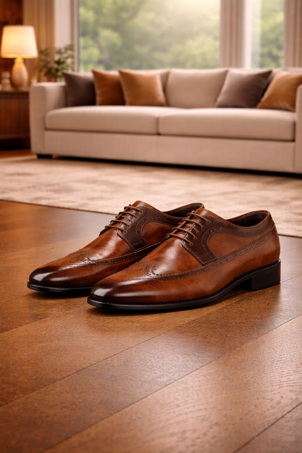 Men's Leather Brogue Oxford Dress Shoes