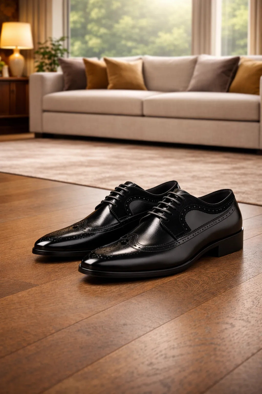 Men's Leather Brogue Oxford Dress Shoes