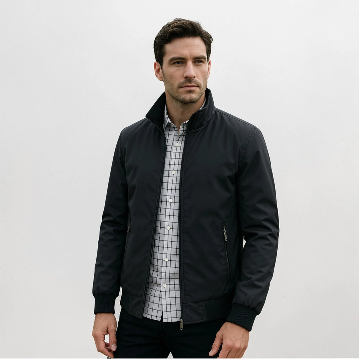 Men's Lightweight Summer Jacket with Stand Collar