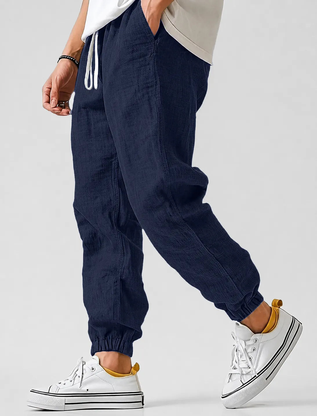 Men's Lightweight Summer Jogger Pants with Drawstring Waist