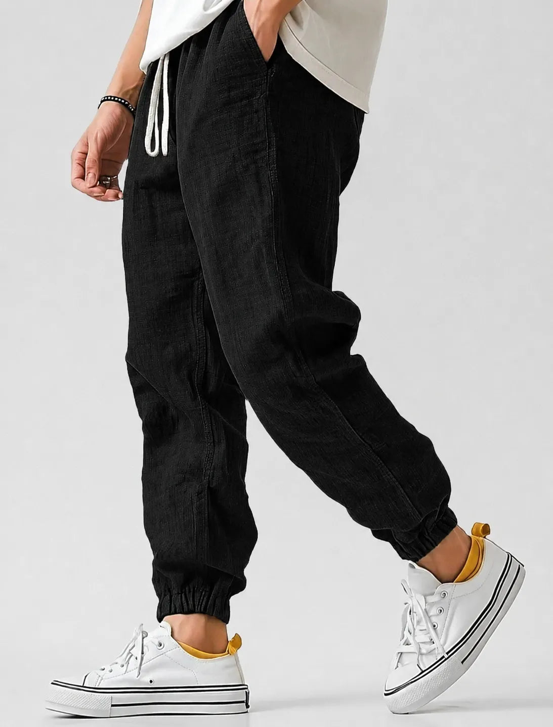 Men's Lightweight Summer Jogger Pants with Drawstring Waist