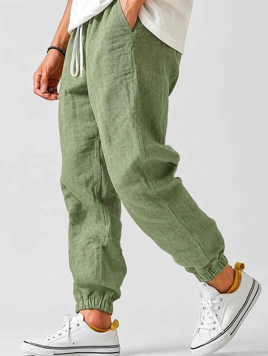 Men's Lightweight Summer Jogger Pants with Drawstring Waist