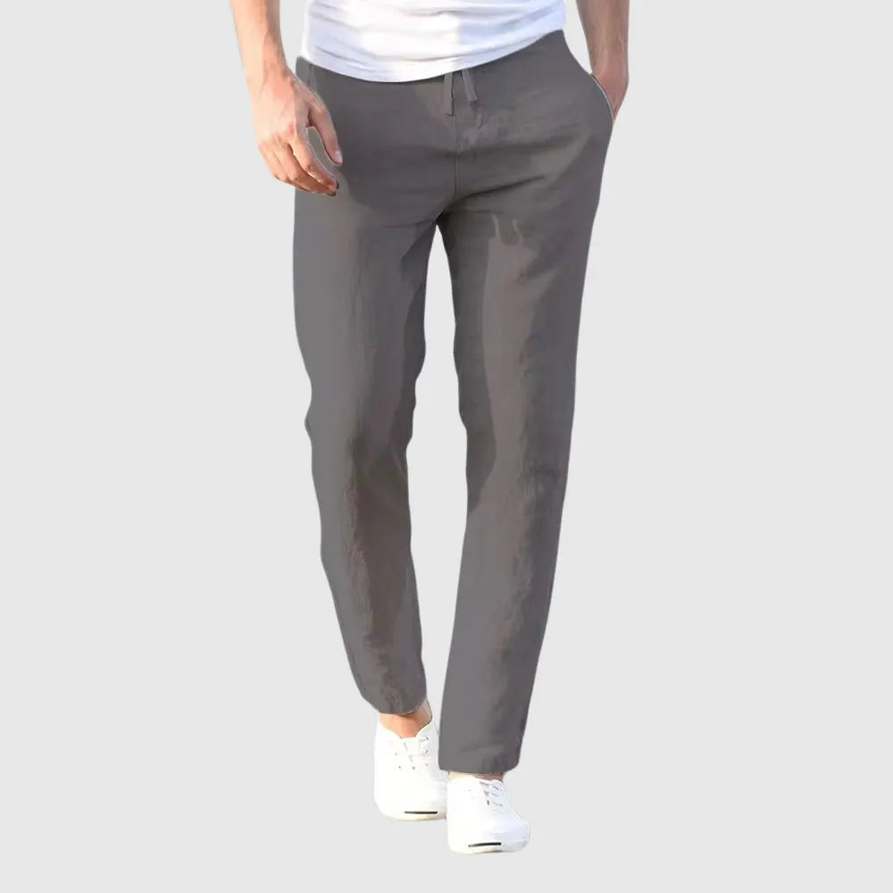 Men's Linen Pants with Drawstring Waist