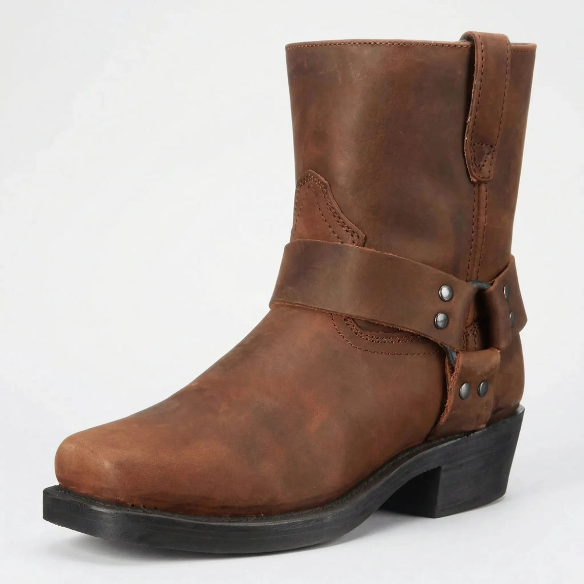Men's Mid-Calf Cowboy Boots with Harness Strap
