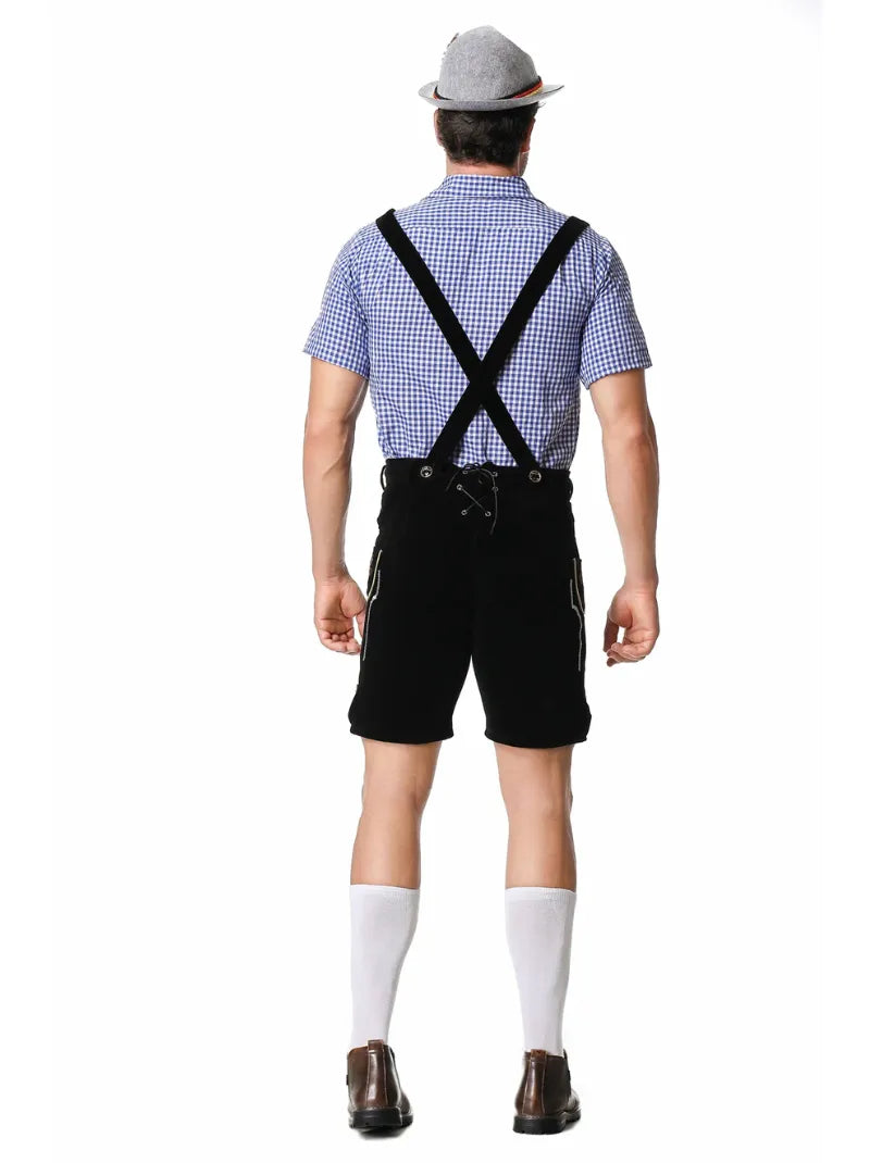 Men's Oktoberfest Lederhosen Costume with Suspenders and Shirt