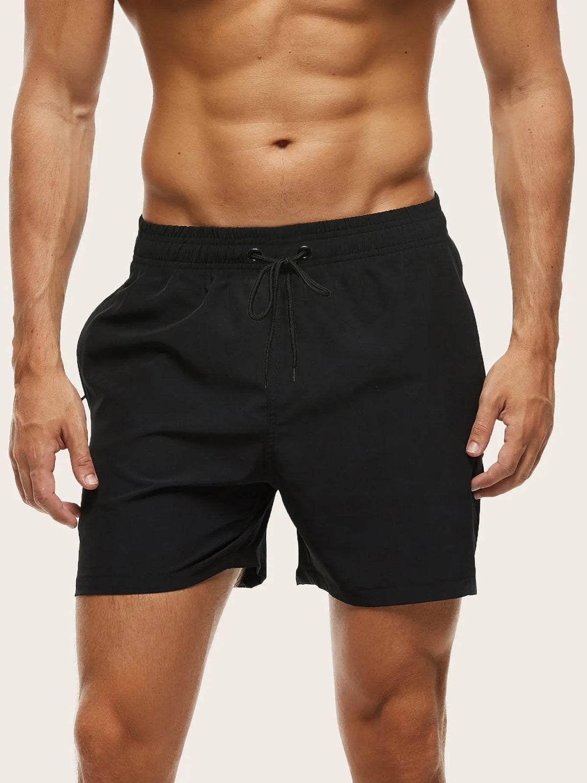 Men's Quick-Drying Elastic Swim Trunks with Zipper Pocket