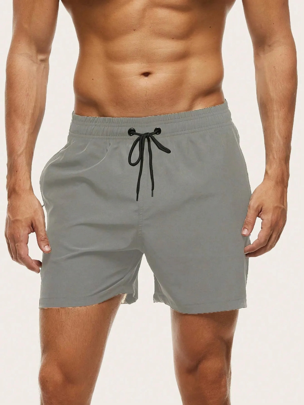 Men's Quick-Drying Elastic Swim Trunks with Zipper Pocket