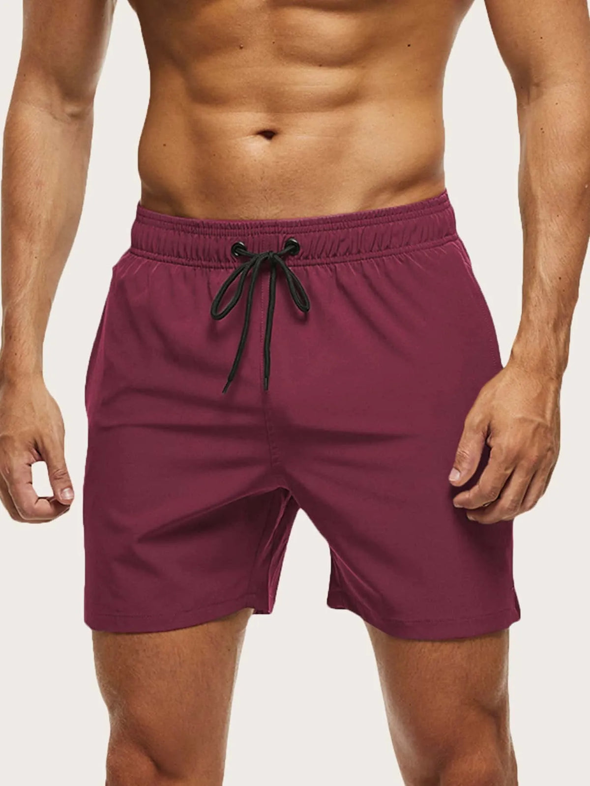 Men's Quick-Drying Elastic Swim Trunks with Zipper Pocket
