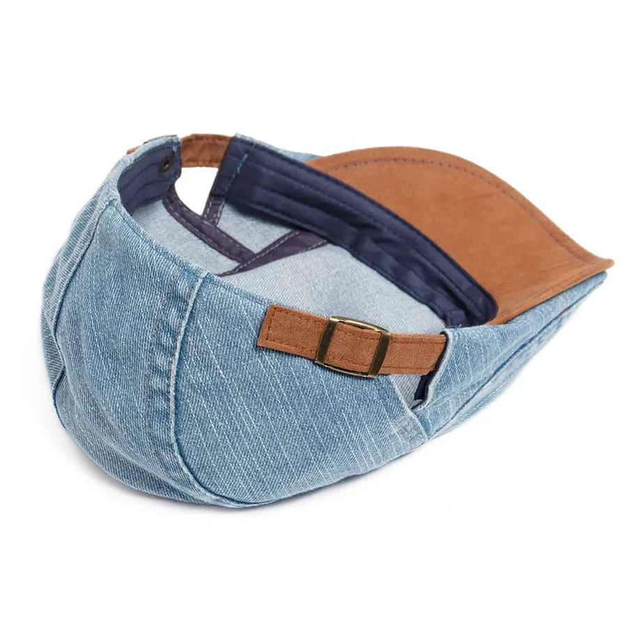 Men's Retro Denim Newsboy Flat Cap