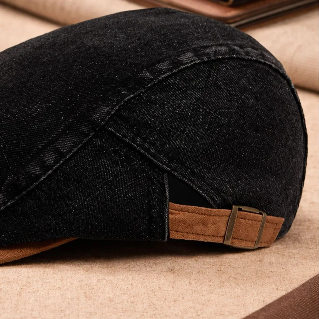 Men's Retro Denim Newsboy Flat Cap