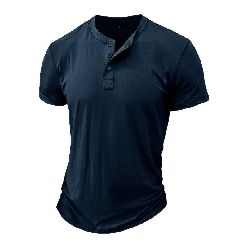 Men's Short-Sleeve Top with Three-Button Placket
