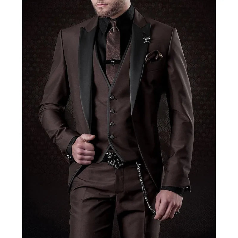 Men's Tailored Three-Piece Formal Suit Set