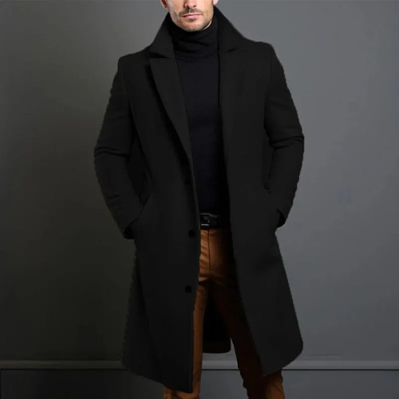 Men's Tailored Wool Winter Coat for Smart Casual Wear