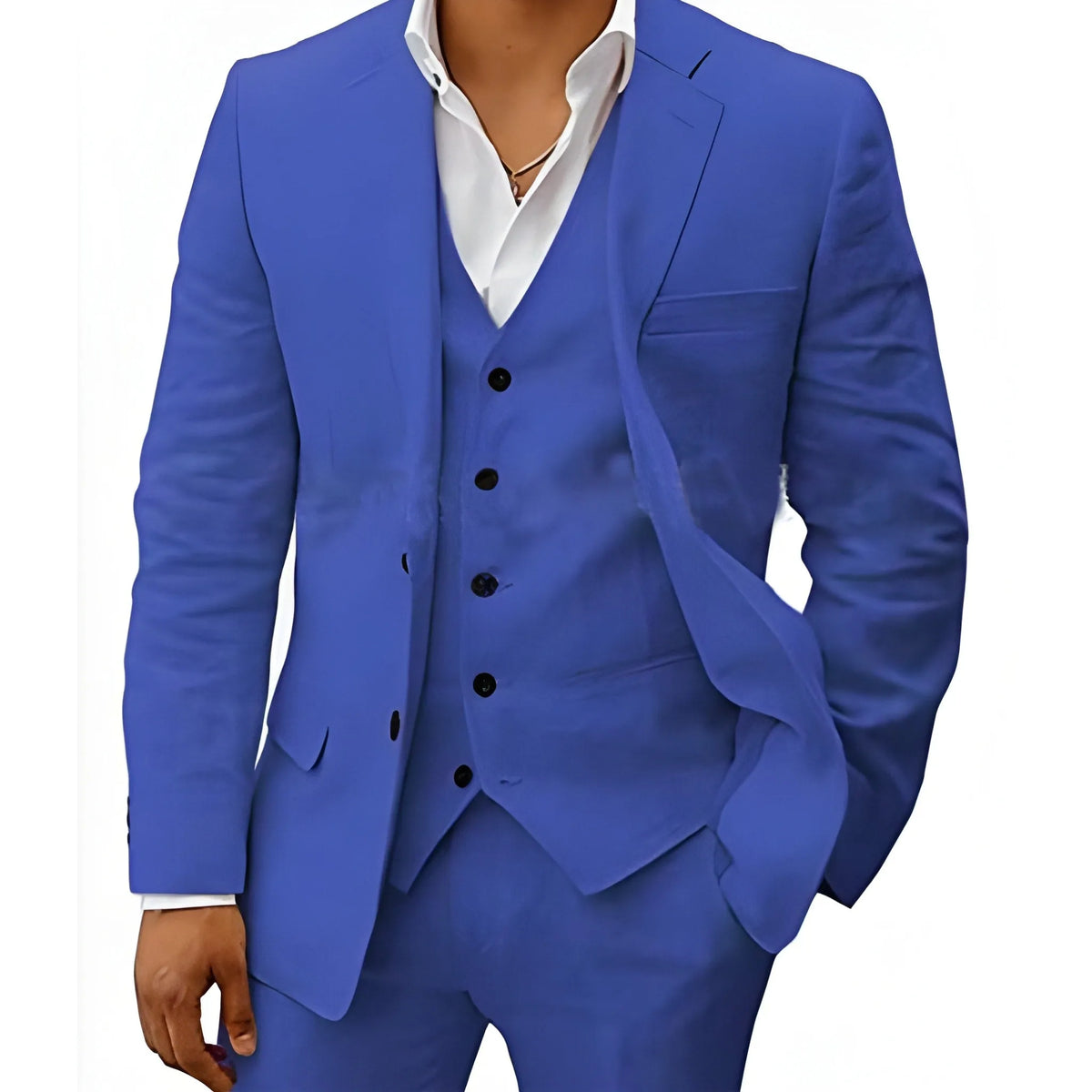 Men's Three-Piece Tailored Suit with Lapel Jacket