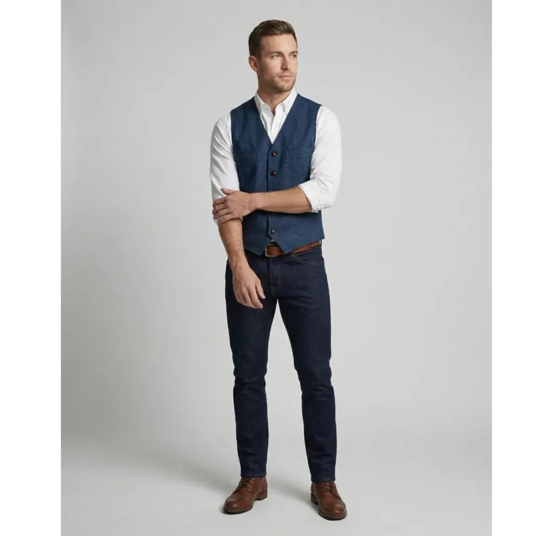 Men's Traditional Buttoned Vest with Elegant Cut