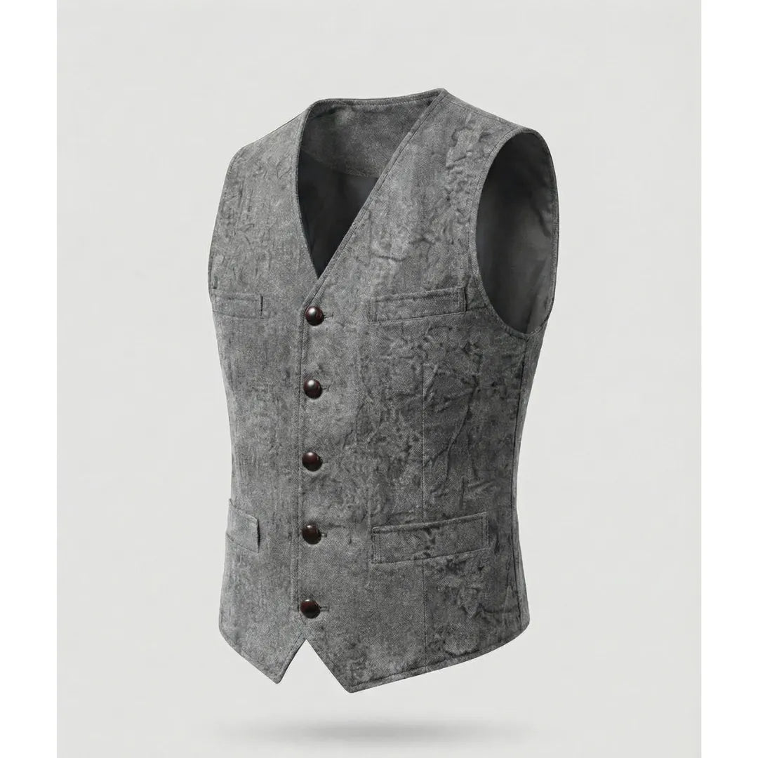 Men's Traditional Buttoned Vest with Elegant Cut