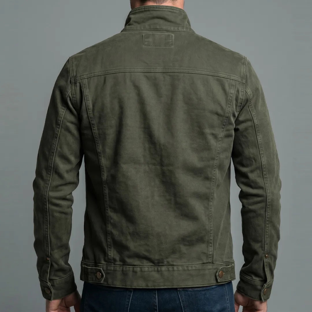 Men's Vintage Style Cotton Bomber Jacket with Zipper