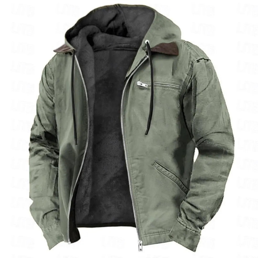 Men's Warm Winter Coat with Removable Hood