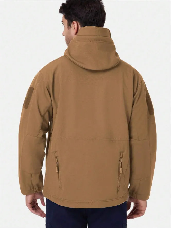 Men's Waterproof Outdoor Jacket and Trousers Set with Fleece Lining