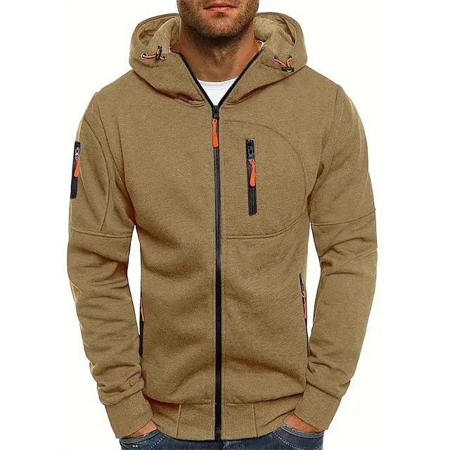 Men's Zip-Up Hoodie with Pockets