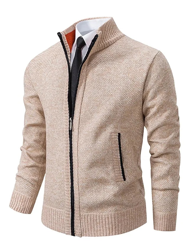 Men's Zip-Up Regular Fit Knit Cardigan