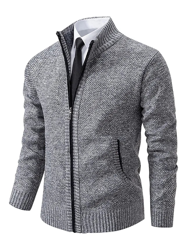 Men's Zip-Up Regular Fit Knit Cardigan